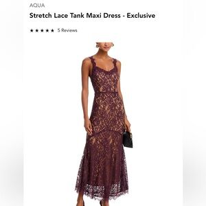 Aqua Deep Purple Lace Midi Dress NWT